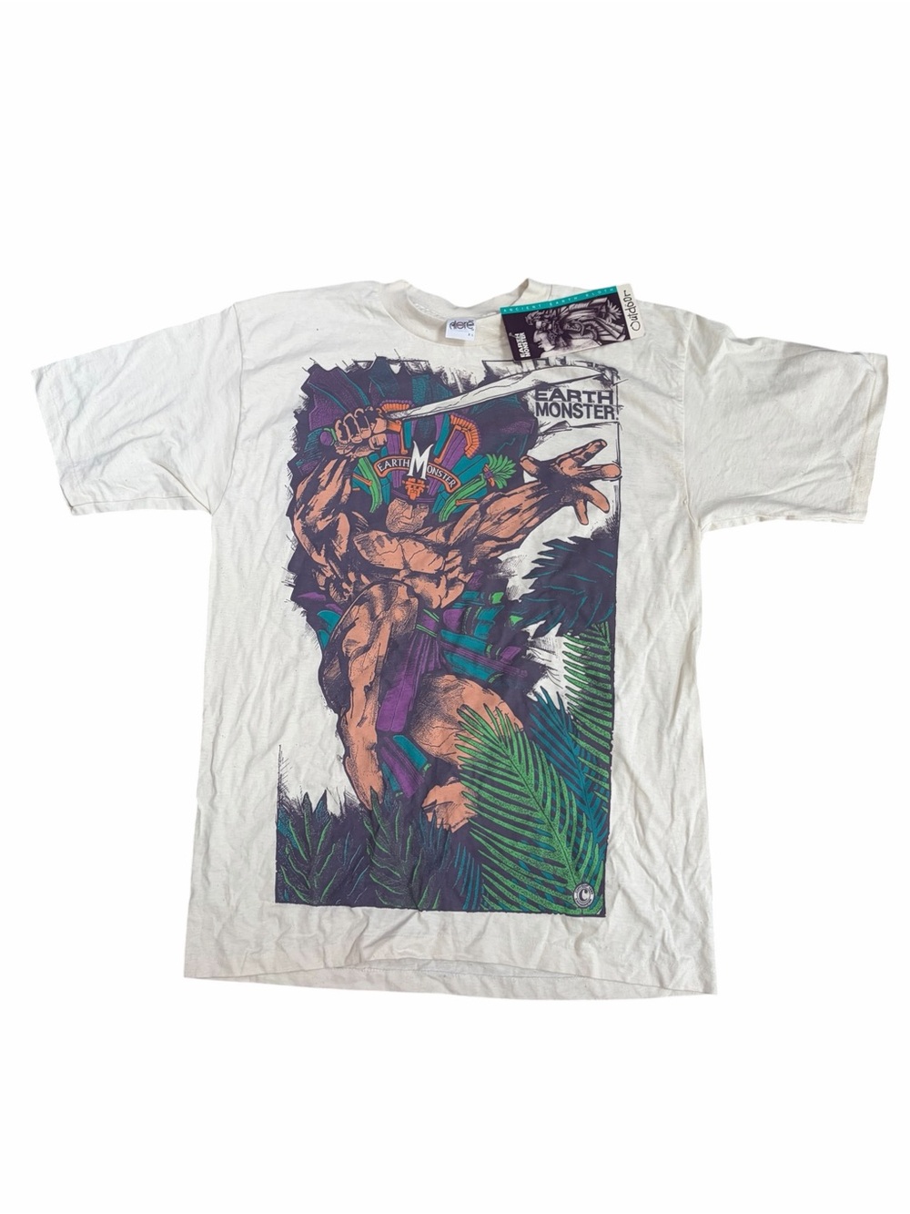 Vintage 1980s Earth Monster Graphic Tee deadstock single stitch XL